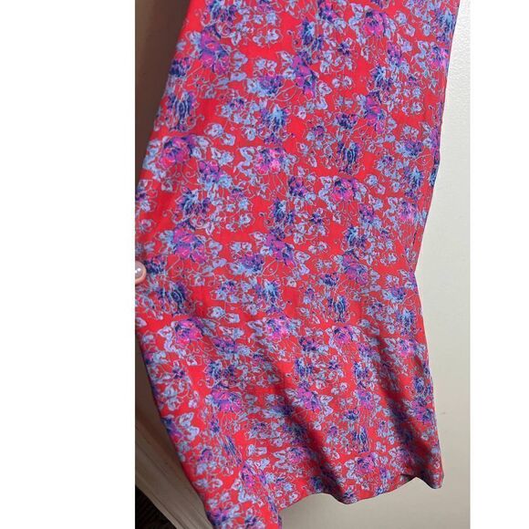 Figue Red Floral Silk Drawstring Pants Sz. XS - Picture 4 of 6